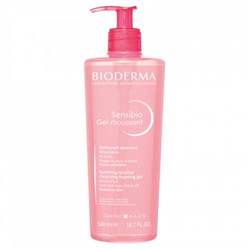 Gel spumant calmant si hidratant Sensibio, 500 ml, Bioderma