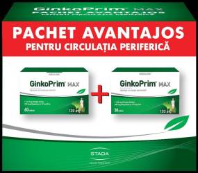 Pachet GinkoPrim Max, 60 + 30 tablete, Walmark