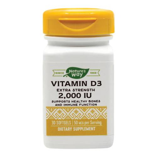 Vitamina D3 2000 UI Natures Way, 30 capsule, Secom
