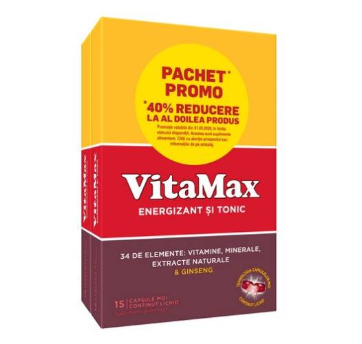 Pachet Vitamax, 15 capsule + 15 capsule, Perrigo