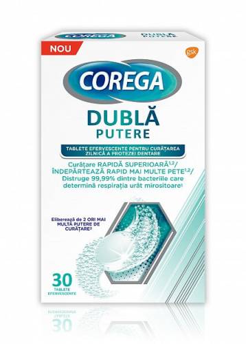 Corega Double Power tablete curatare, 30 bucati, GSK