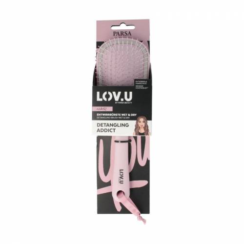 Perie de descurcat LOV.U, Wet&Dry, roz, 1 bucata, Parsa