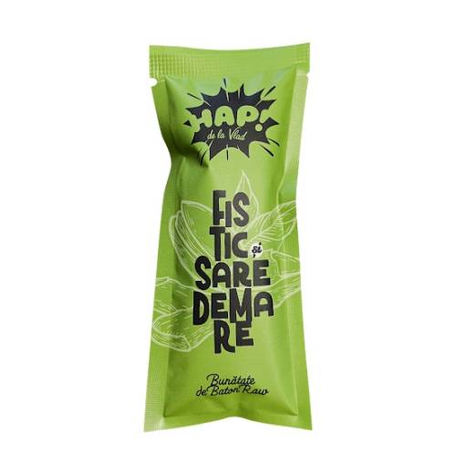 Baton raw vegane Fistic si sare de Mare, 45g Hap! de la Vlad
