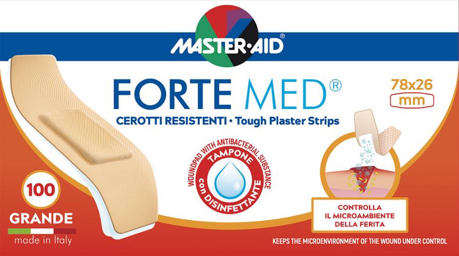 MASTER-AID Forte Med plasturi ultrarezistenti 78x20 mm x 100 buc