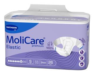 MoliCare Premium Elastic - Scutece adulti cu sistem de prindere cu scai, 8 pic, marime S, set de 26 buc, Hartmann