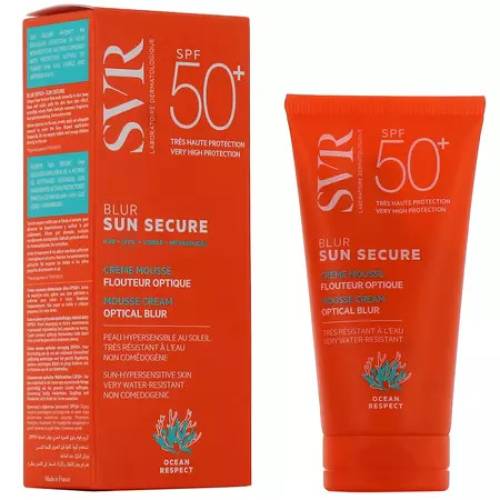 Crema spuma protectie solara fara parfum Sun Secure Blur, SPF 50+, 50 ml, SVR