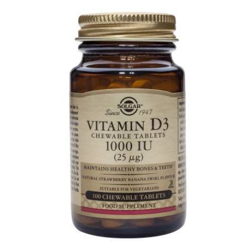 SOLGAR Vitamin D3 1000UI x100cp masticabile