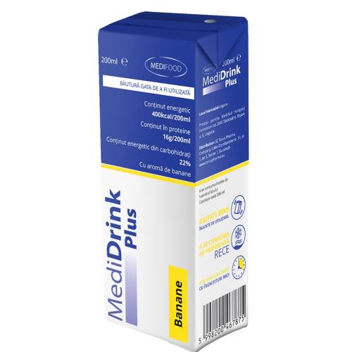 Medidrink Plus cu aroma de banane, 200ml, Medifood