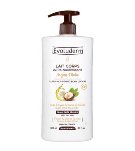Lapte de corp ultra-hranitor Argan Divin, 1000ml, Evoluderm