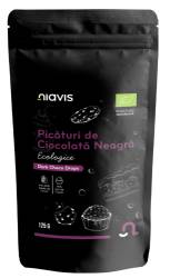 Picaturi de ciocolata neagra ecologice, 125g, Niavis