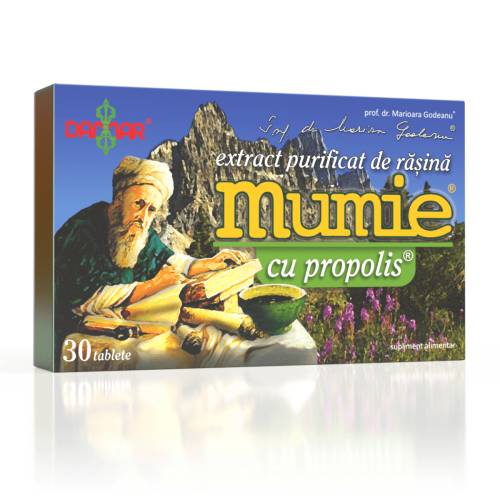 Extract purificat de rasina Mumie cu Propolis, 60 tablete, Damar