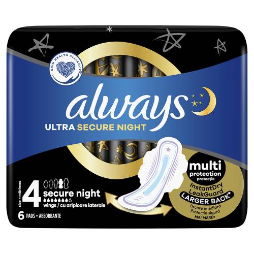 Absorbante Ultra Secure Night, 6 bucati, Always
