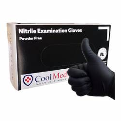Manusi examinare nitril, negre, marime M, 100 bucati, Cool Med