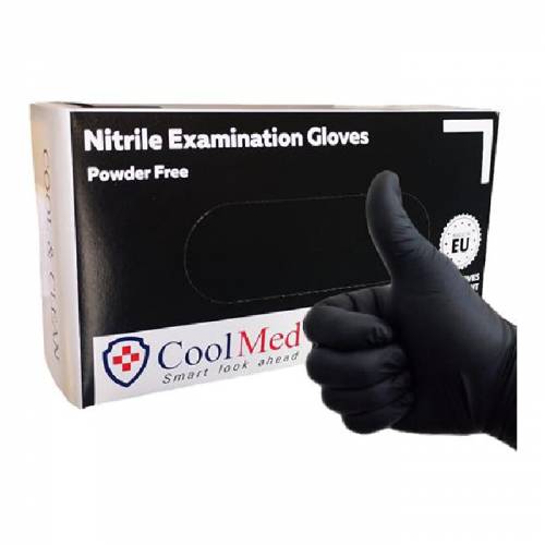 Manusi examinare nitril, negre, marime XL, 100 bucati, Cool Med