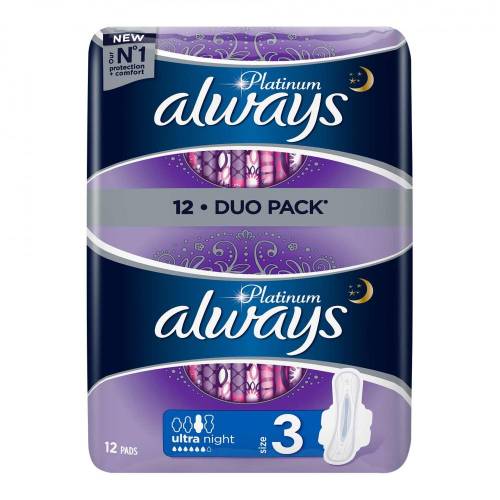 Always Platinum Night Duo Pack Absorbante Size3 12 bucati
