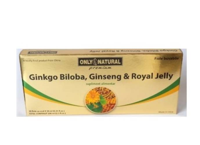 Ginkgo Biloba, Ginseng si Royal Jelly 10 fiole