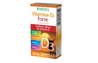 Beres Vitamina D3 Forte 3000 UI 30 comprimate