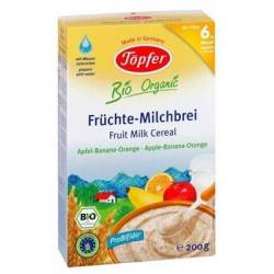 Topfer Bio Organic Cereale gris cu lapte si fructe 6+ luni 200 g
