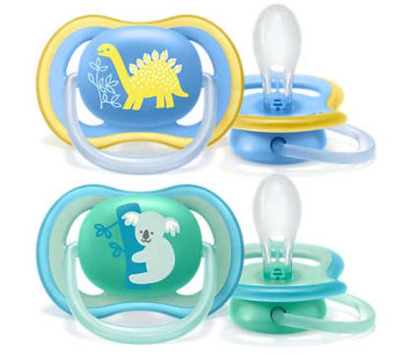 Avent SCF349/11 Suzete ultra air 18+ luni cu animale pentru baieti 2 bucati