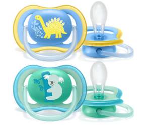 Avent SCF349/11 Suzete ultra air 18+ luni cu animale pentru baieti 2 bucati