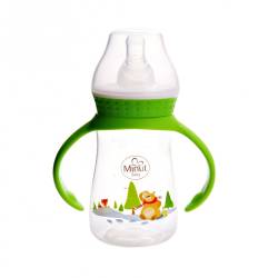 Minut Baby Biberon plastic cu manere, tetina silicon 3+ luni (MIN 2019122) 125 ml