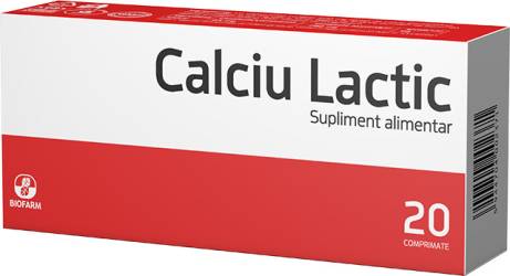 Biofarm Calciu lactic 500 mg 20 comprimate