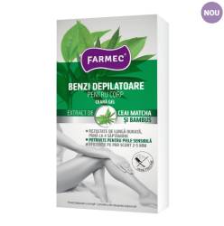 Farmec Benzi depilatoare pentru corp cu extract ceai matcha si bambus 8 bucati