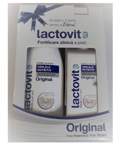 Lactovit Box Original Gel de dus hranitor 600 ml + Lapte de corp nutritiv 400 ml