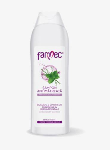 Farmec Sampon antimatreata cu busuioc & cimbrisor, provitamina B5 si minerale esentiale 400 ml