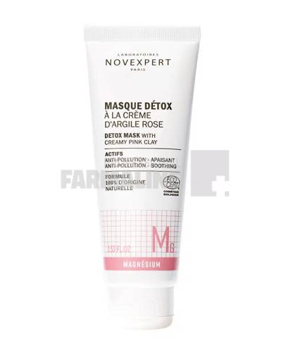 Novexpert Masca Detox cu argila roz,textura cremoasa - magnesium 75 ml