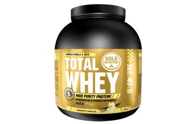 Gold Nutrition Total Whey Protein cu aroma de vanilie 2000 g