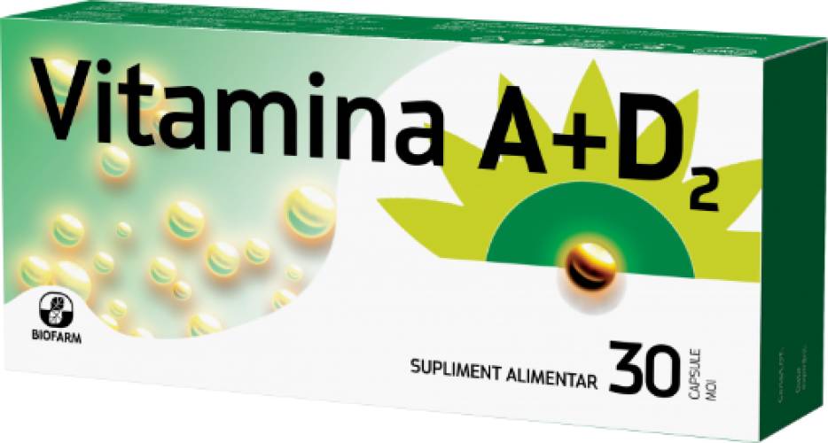 Vitamina A+D2 2500UI/550UI - 30 capsule moi Biofarm