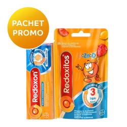 Pachet Redoxon Triple Action, 10 comprimate + Jeleuri Redoxitos Triple Action, 25 bucati, Bayer