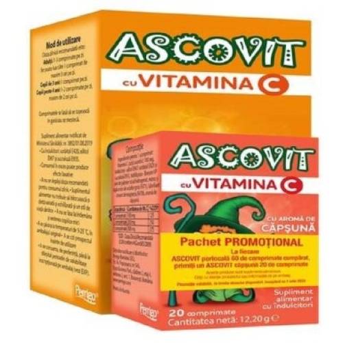 Pachet Ascovit Orange, 60 Comprimate + Capsuni 20 Comprimate, Perrigo