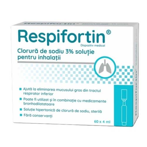 Clorura de sodiu 3% Respifortin, 60 fiole x 4 ml, Zdrovit