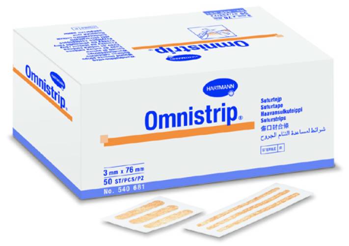 Plasturi sub forma de stripuri sterile, 6x76 mm, 50x3 bucati, Omnistrip