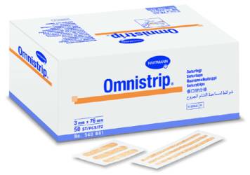 Plasturi sub forma de stripuri sterile, 6x76 mm, 50x3 bucati, Omnistrip