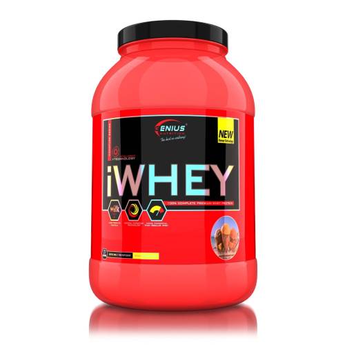 Pudra proteica cu aroma de inghetata de vanilie iWhey, 900g, Genius Nutrition