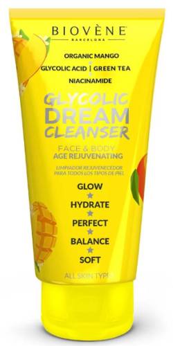 Gel de curatare fata si corp cu acid glicolic si mango Dream Cleanser, 200ml, Biovene