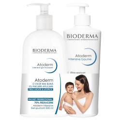 Pachet Balsam Atoderm Intensive 500ml + 70% reducere Gel spumant Atoderm Intensive 500ml, Bioderma