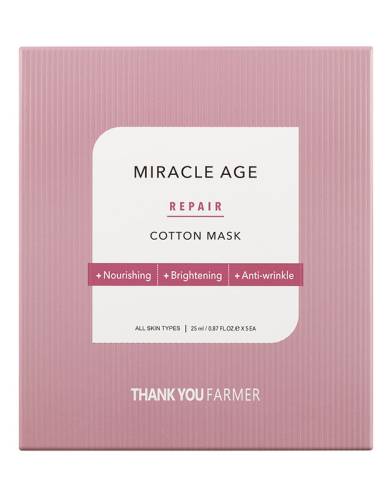 Masca de fata din bumbac Miracle Age, 25ml, Thank You Farmer