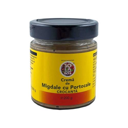 Crema de migdale crocanta cu portocale, 200g, Solaris
