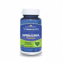 Spirulina Premium, asigura imunitate si vitalitate organismului, 60 capsule, Herbagetica