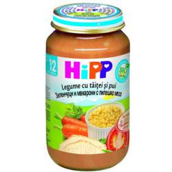 HIPP Legume si taitei cu pui 220 g