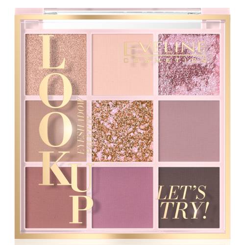 Paleta de farduri cu 9 culori Look Up Lets Try, 10.8g, Eveline Cosmetics