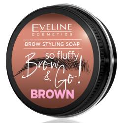 Sapun pentru fixarea sprancenelor Brow&Go So Fluffy Brown, 25ml, Eveline Cosmetics