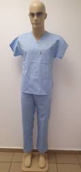 Bluza medicala de culoare albastra - model unisex - 42