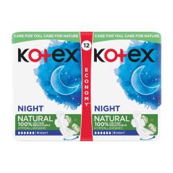 Tampoane absorbante Natural Night, 12 bucati, Kotex