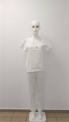 Bluza medicala de culoare alb- model unisex - 48