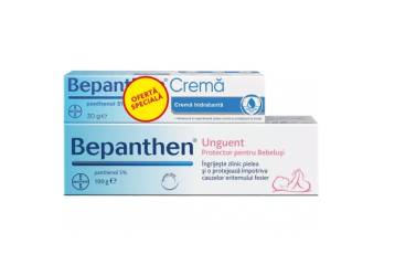 Bepanthen Unguent pentru iritatiile de scutec 100 g + Bepanthen Crema cu panthenol 5% 30 g